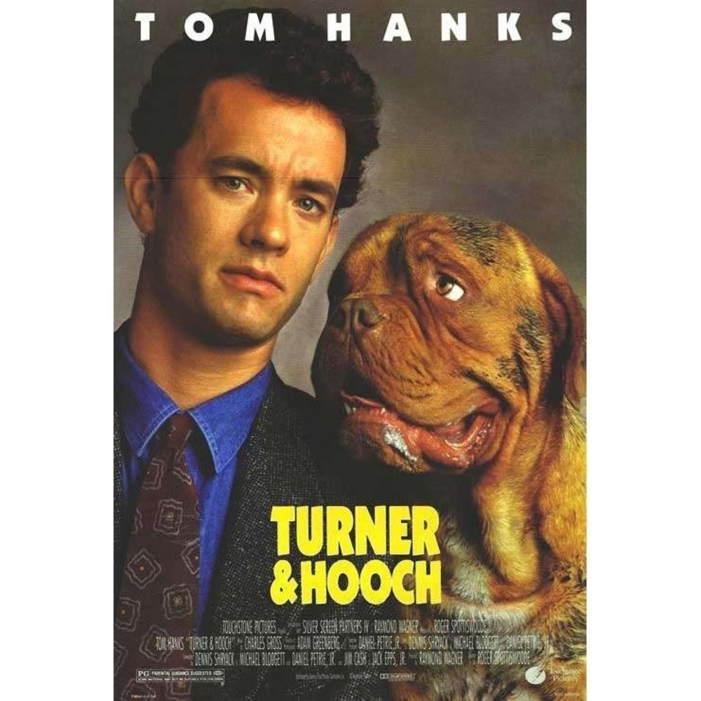 Turner and Hooch‎ Movie Poster Tom Hanks 1989 Buddy Cop Comedy Wall Art Print